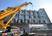 Pertamina Siaga Tangki Oksigen 20 Ton di Asrama Haji